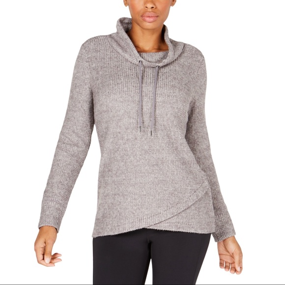 Ideology Gray  Long Sleeve Cowl Neck Sweater - Picture 5 of 5